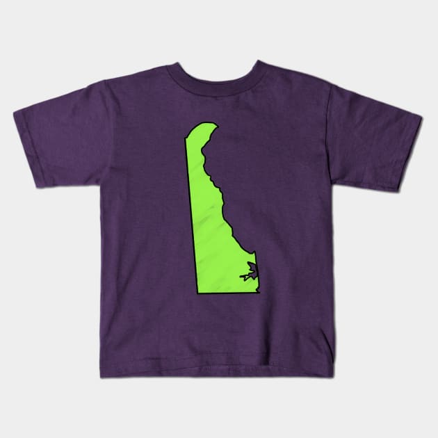 Delaware - Green Outline Kids T-Shirt by loudestkitten